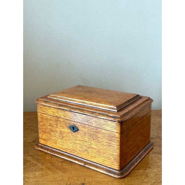 Vintage Boho Oak Lidded Box For Sale - Image 11 of 11