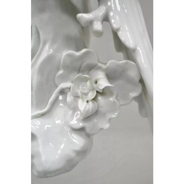 Ceramic Early 20th Century White Porcelain Parrot Figure Statue For Sale - Image 7 of 12