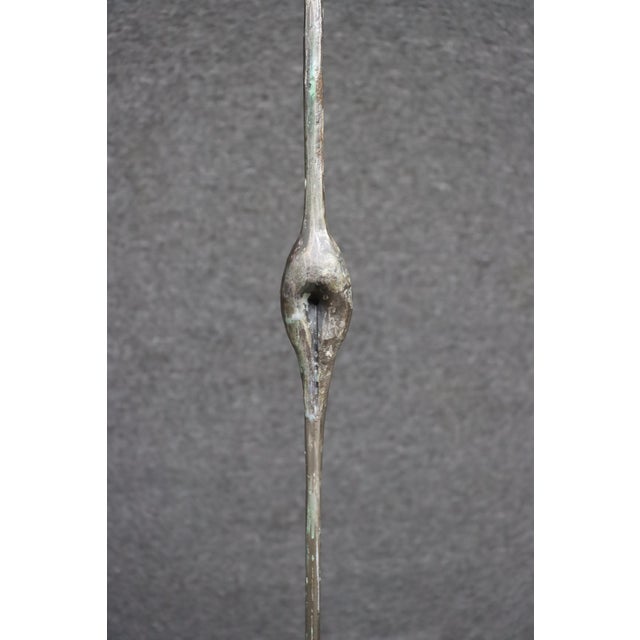 Mid-Century Modern Mid Century Modern Brutalist Staggered Metal Floor Candle Holders, Set of 3 For Sale - Image 3 of 10