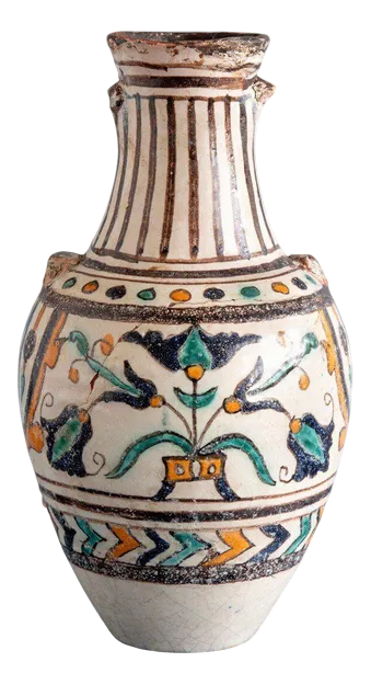 Tunisian Pottery Qallalin Vase, 18th Century | Chairish