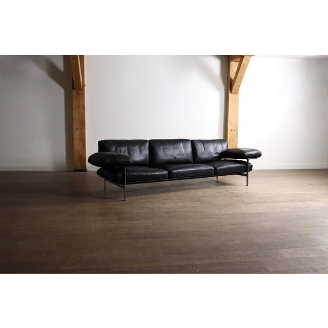 Diesis Three-Seater Sofa in Black Leather by Antonio Citterio for B&B Italia, 1970s For Sale - Image 16 of 16