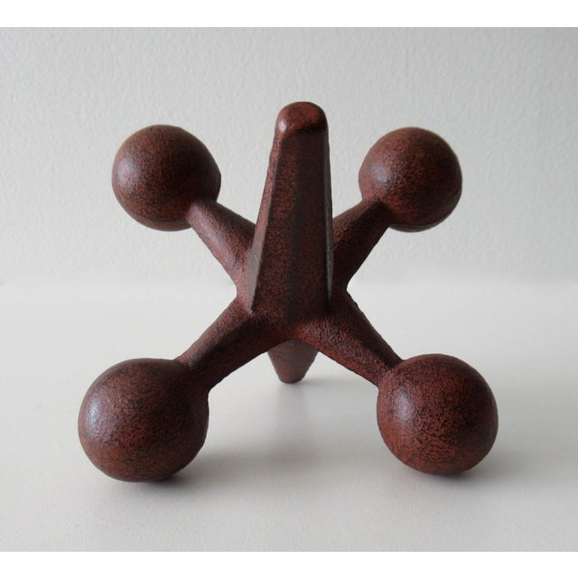 Brick Red C.1960's Mid-Century Bill Curry(Designer) for Design Line Inc.(Mfr.) Iron Jack Bookend For Sale - Image 8 of 12