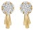 14K Yellow Gold 3/4 Cttw Diamond Floral Cluster Drop and Dangle Stud Earrings, A Pair For Sale