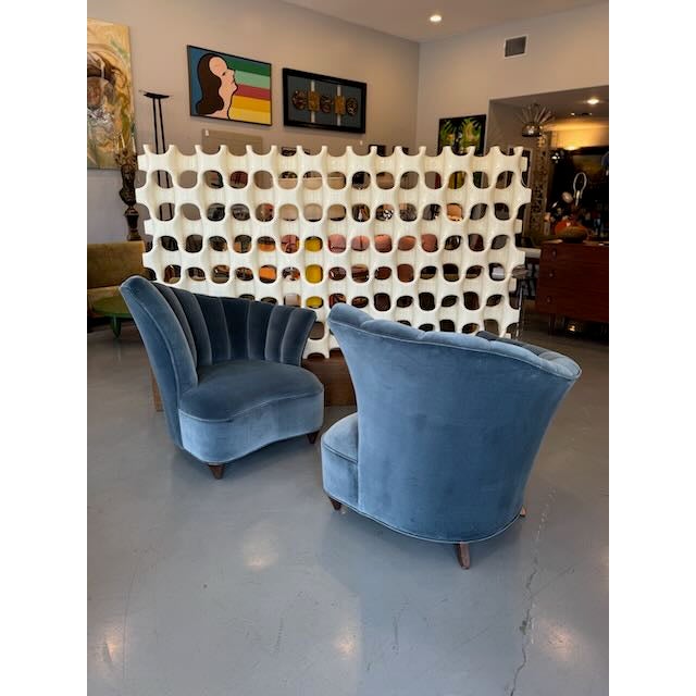 Vintage Pair of Art Deco Style Velvet Chairs For Sale - Image 14 of 15