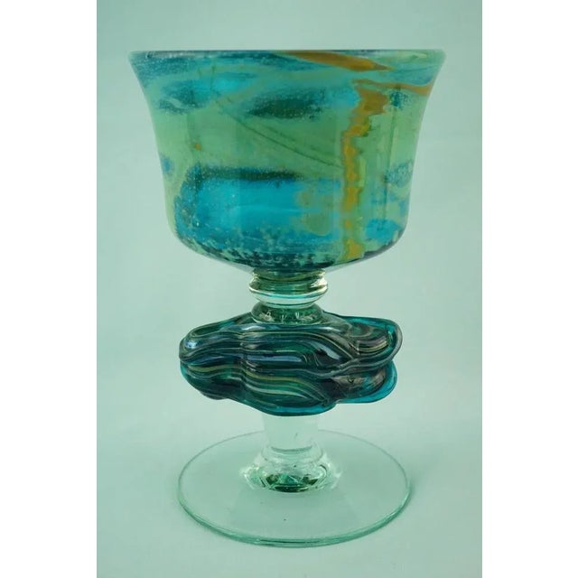20th Century Modern Blown Glass Chalice Vase by Michael Harris for the Mdina Glass Factory, Malta, 1970s For Sale - Image 6 of 18