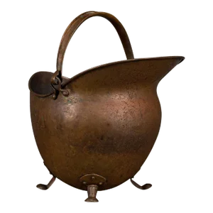 1880 Antique English Copper Helmet Scuttle