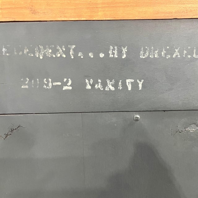 Brown Edward Wormley for Drexel Precedent Vanity Desk & Stool c. 1950s - Set of 2 For Sale - Image 8 of 9