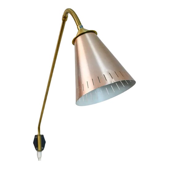 Scandinavian Metal Wall Light, 1950s For Sale