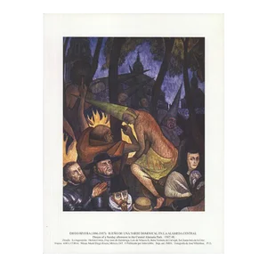 Diego Rivera 'Dream of a Sunday Afternoon in Central Alameda Park.' Modernism Purple,Brown,Green USA Offset Lithograph