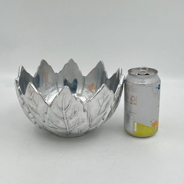 Vintage Portmeirion metal aluminum leaf bowl, beautifully crafted to resemble overlapping leaves. This sculptural piece...