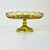 Art Deco 1940s Art Deco Boho Chic Hollywood Regency Indiana Glass Depression Yellow Cake Stand For Sale - Image 3 of 11