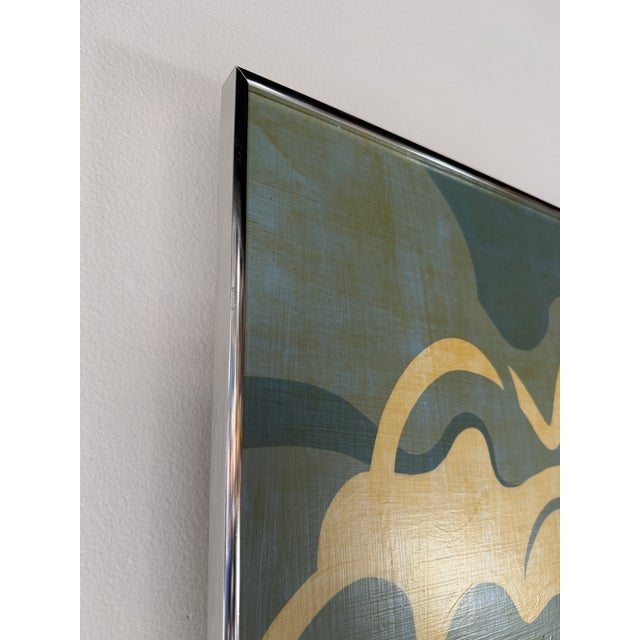 1980 Florilore Mid-Century Modern “Tinker Toy” Boat Painting on Board, Framed For Sale - Image 11 of 12