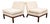 Mid Century Modern Lounge Chairs Slipper White Tufted Pair Set 2 Vintage MCM 60s For Sale