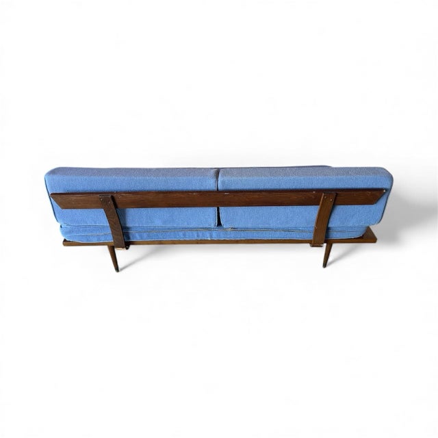 Textile Mid-Century Modern Blue Yugoslavian Daybed / Sofa For Sale - Image 7 of 12