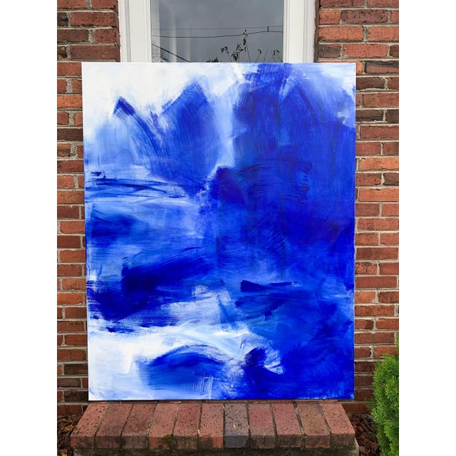 Trixie Pitts "Pacific 2" by Trixie Pitts Large Minimalist Abstract Expressionist Oil Painting For Sale - Image 4 of 12