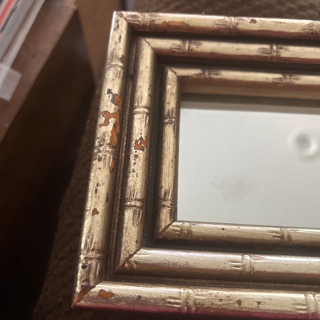 1950s Vintage Mid-Century Faux Bamboo Gold Gilt Accent Mirrors - Pair (Made in Usa) For Sale - Image 5 of 5