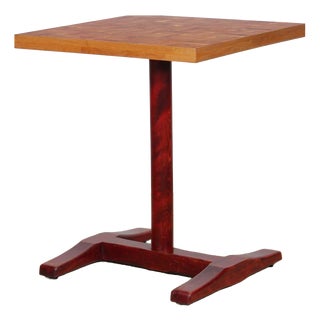 Standing Square Wooden Dining Table, 1980s For Sale