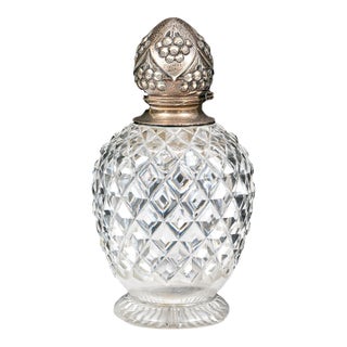 Victorian John Grinsell and Sons Sterling Silver Mounted Crystal Scent Bottle For Sale