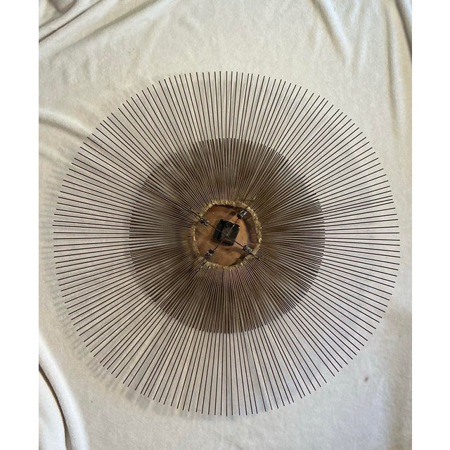 Vintage Brutalist Sunburst Wall Clock Brass and Copper Mid Century Modern, C. 60s 70s For Sale - Image 10 of 12