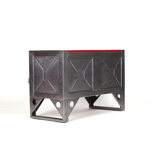 Industrial Czech Wood and Metal Workbench, 1940s For Sale - Image 3 of 10