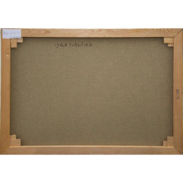 Tiber Island is an original artwork realized in the Late 20th Century. Mixed colored oil on canvas. Hand-signed by the...