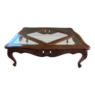 1990s Ethan Allen Coffee Table Legacy French Country Louis XV Style For Sale