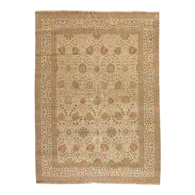 Late 20th Century Ivory Brown Egyptian Rug For Sale
