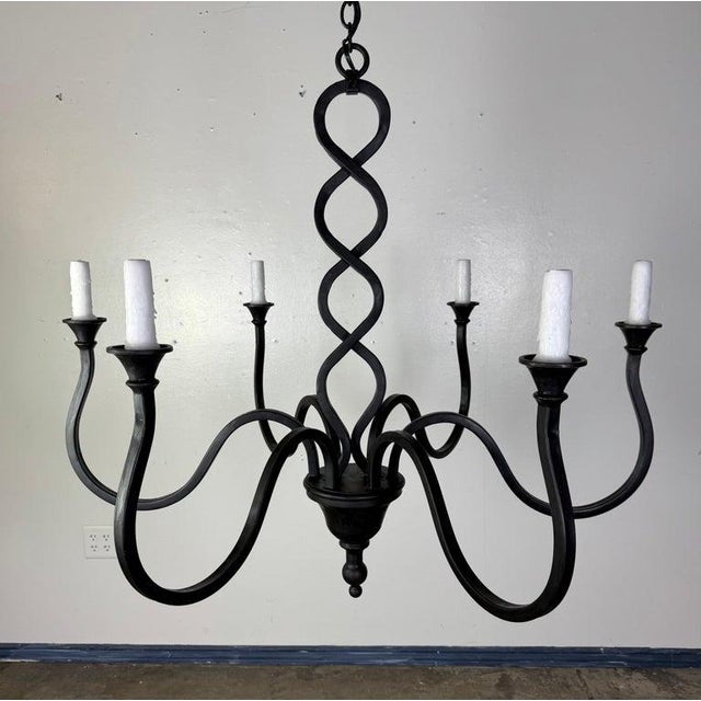 Contemporary Wrought Iron Mulholland Chandelier by Miamar Home Sku: Mla0817 For Sale - Image 3 of 10