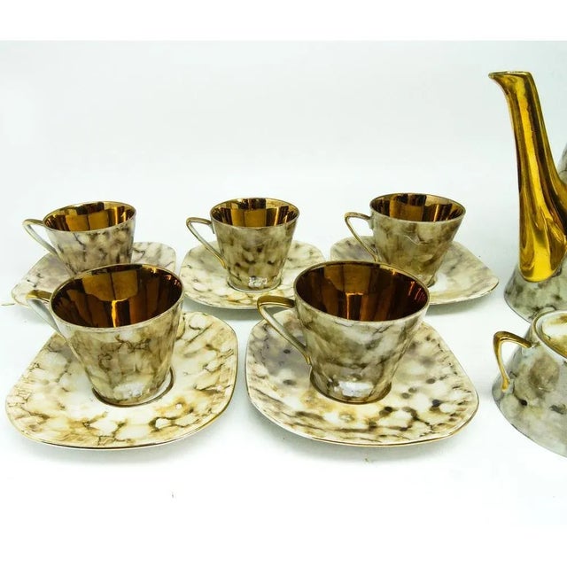 Forest Green Pop-Art Coffee Set from Wawel Pottery, Poland, 1960s, Set of 13 For Sale - Image 8 of 11