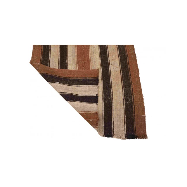 1960s Striped Vintage Brown Kilim Runner - 2`6″ X 9`7″ Ft. For Sale - Image 5 of 6