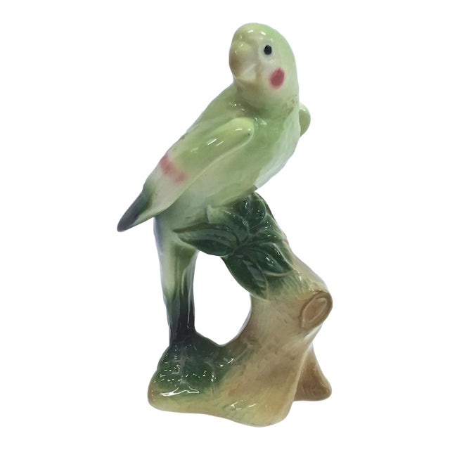Vintage Ceramic Parrot Sculpture For Sale
