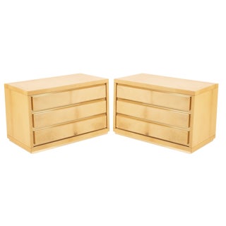 Pair of Vintage Parchment Nightstands by Aldo Tura, 1960s For Sale