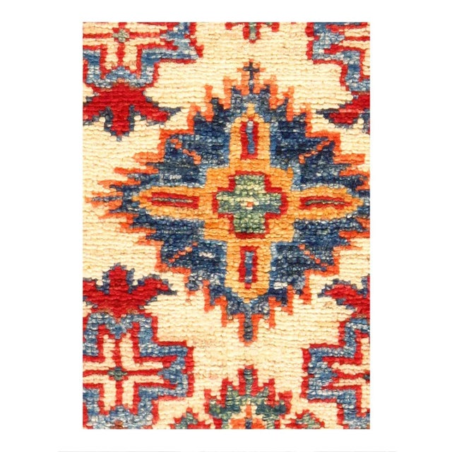 Original Kazak Design Rug.Handmade Hand-knotted ,Very Practical for High Traffic Hand-Spun Lambswool on a Cotton...