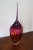 Fuchsia anf Amber art glass teardrop vase, signed.