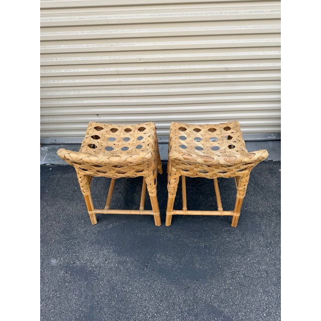 Pair of Late 20th Century Arteriors Richmond Counter Stools For Sale In Los Angeles - Image 6 of 10