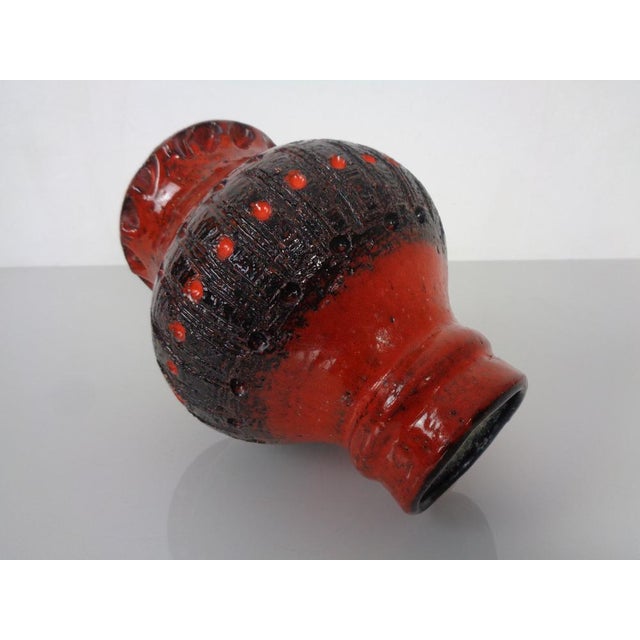Red & Black Sawa Ceramic Vase, Germany, 1960s For Sale - Image 11 of 18