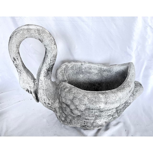 Early 1900s Antique French Concrete Swan Planter For Sale - Image 10 of 17