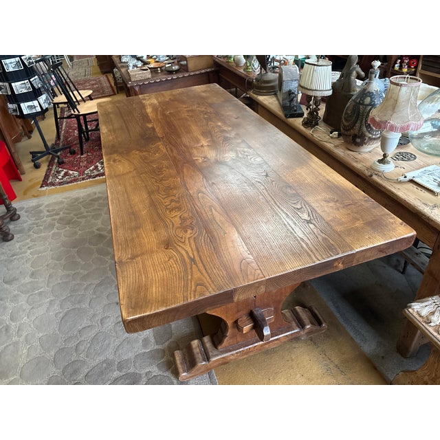 French Monastery Style Wood Dining Table, 1900s For Sale - Image 5 of 11