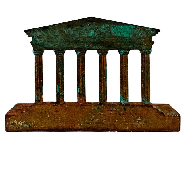 Antique Neoclassical Pantheon Style Temple Facade Architectural Salvage Bookends - A Pair For Sale - Image 12 of 13
