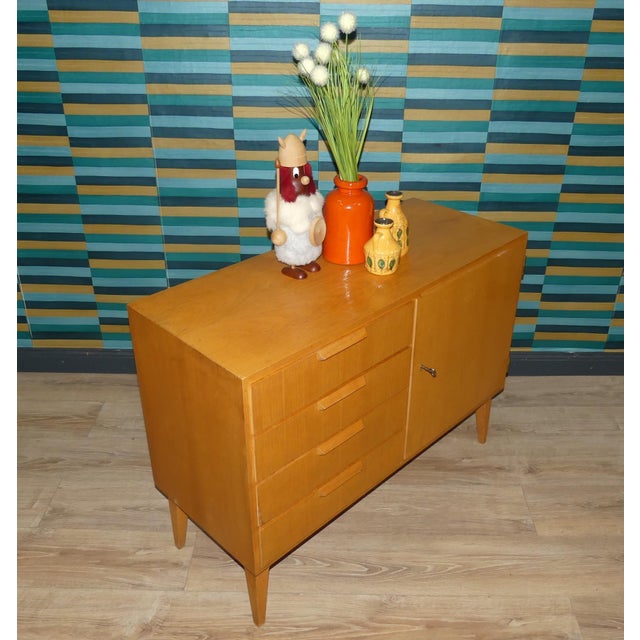 Linen Cabinet in Light Elm Wood, 1960s For Sale - Image 9 of 18