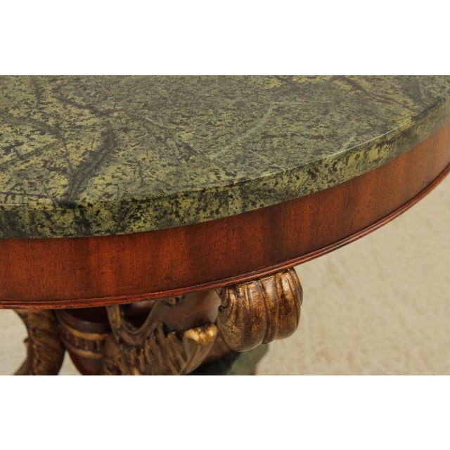 Green Maitland Smith Round Marble Top Louis XV Center Table For Sale - Image 8 of 12