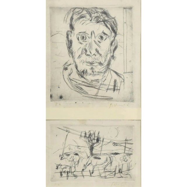 Pair of Compositions - Etching by N. Gattamelata - Late 20th Century Late 20th Century For Sale