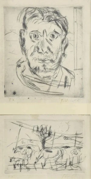 Pair of Compositions - Etching by N. Gattamelata - Late 20th Century Late 20th Century