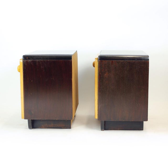 Black Mid-Century Bedside Tables with Glass Tops, Former Czechoslovakia, 1960s, Set of 2 For Sale - Image 8 of 12