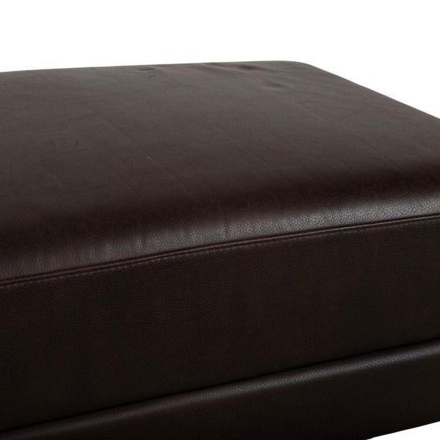 Modern Moule Leather Stool in Brown by Brühl For Sale - Image 3 of 11
