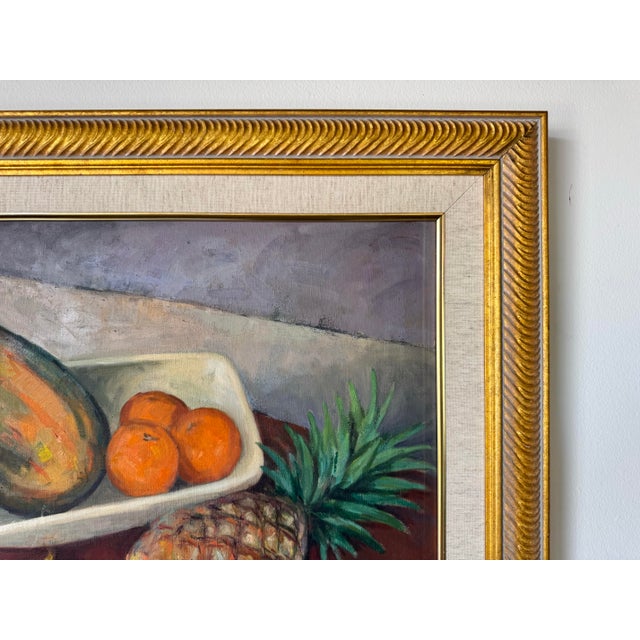 1980s Vintage Still Life – Fruit Composition Oil on Canvas Painting, Framed For Sale - Image 11 of 12