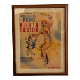 Vintage “Maria Cristina” Framed Film Poster For Sale