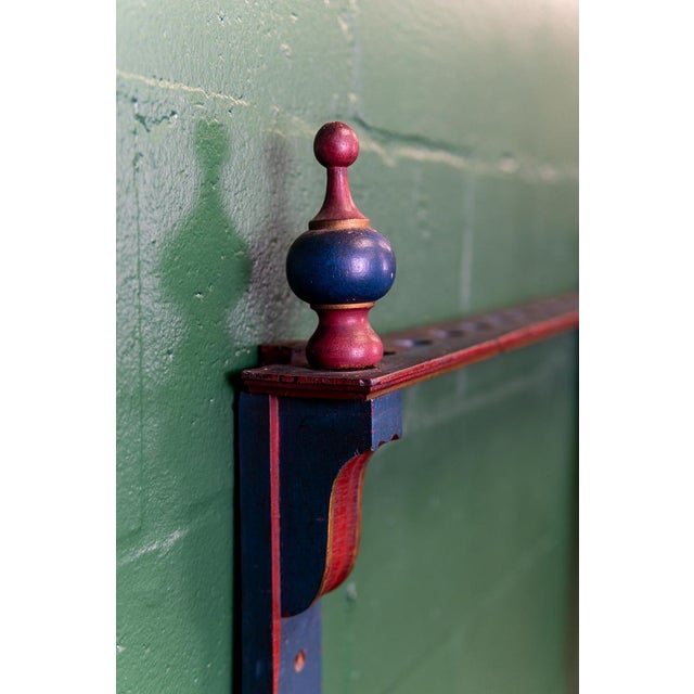 Incredibly Unique American 19th Century Painted Pool | Billiard | Snooker Cue Rack For Sale - Image 14 of 16