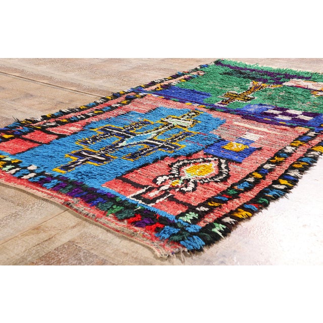 Green Vintage Azilal Moroccan Rug, 03'04 X 05'06 For Sale - Image 8 of 10