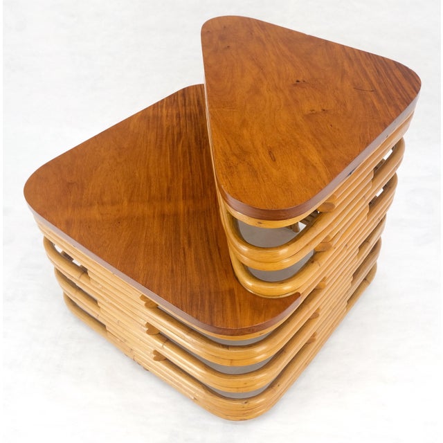 Paul Frankl Side Table Rattan Bamboo Mid Century Modern c1960s MINT For Sale - Image 13 of 13